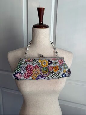 MAX MAYER Vintage Women’s Bead Sequin Floral Embroidered Evening Bag